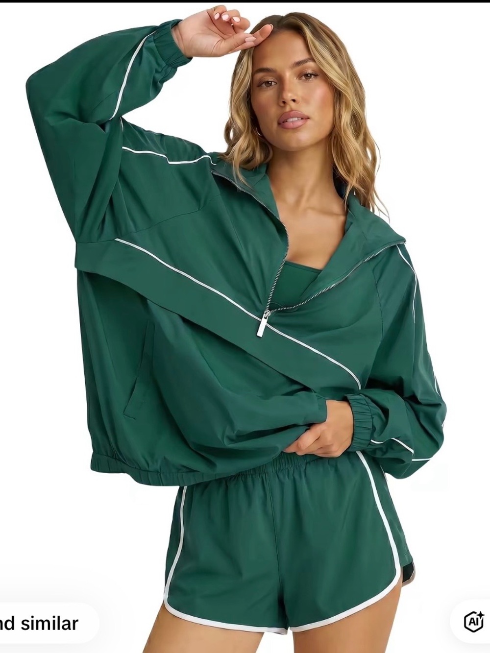 Fisoew Quarter Zip Pullover and Shorts Set NWT